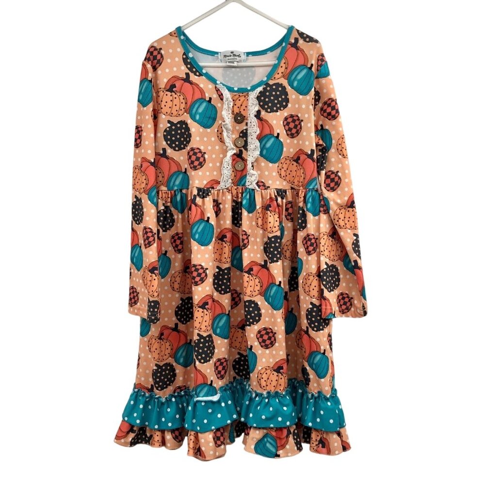 Marie Nicole Dress Girls XXXXL (8) Used Pumpkin Fall Thanksgiving Halloween